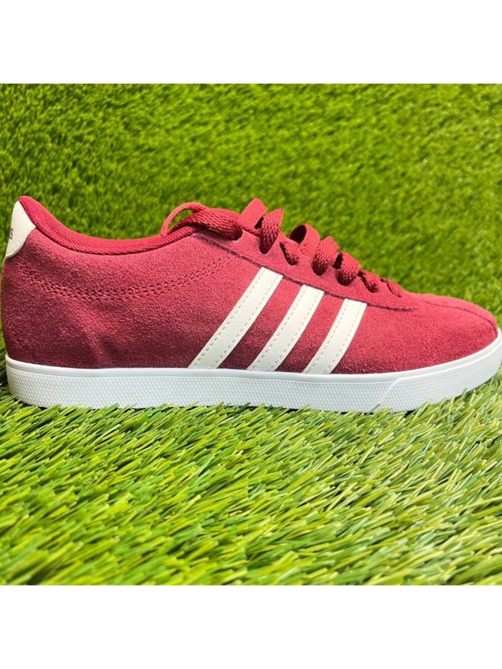 Adidas Neo Courtset Womens Size 6.5 Red White Athletic Walking Shoes Sneakers